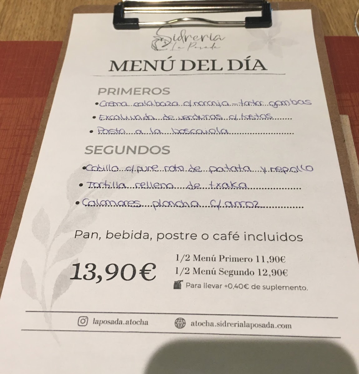 Menu Sidreria La Posada Atocha-9